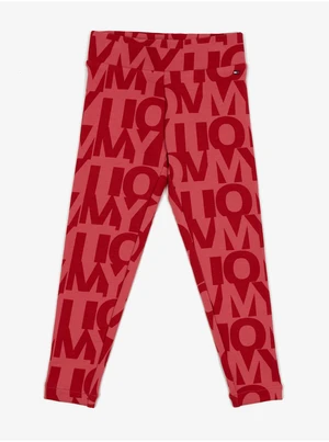 Red Girly Patterned Leggings Tommy Hilfiger - Girls