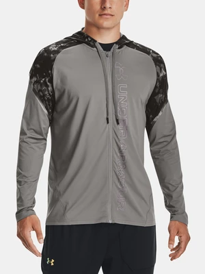 Under Armour Sweatshirt Rush FZ Print Hoodie-GRY - Men's