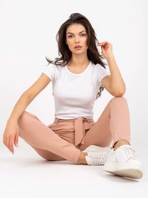 RUE PARIS beige trousers made of fabric with pockets