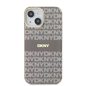 Zadní kryt DKNY PC/TPU Repeat Pattern Tonal Stripe Magsafe pro Apple iPhone 15, černá