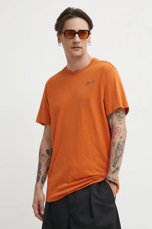 Bavlněné tričko G-Star Raw oranžová barva, s potiskem