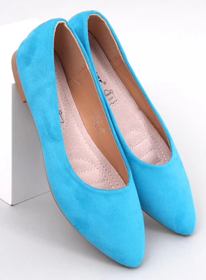 Wildleder-Ballerinas Hellblau