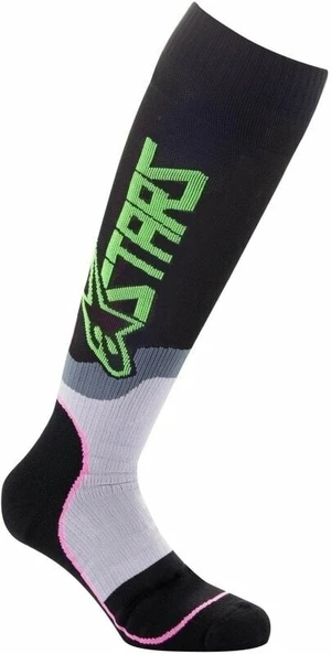 Alpinestars Calcetines MX Plus-2 Socks Black/Green Neon/Pink Fluorescent M