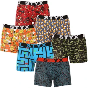 6PACK men's boxers Styx long art sports rubber multicolored