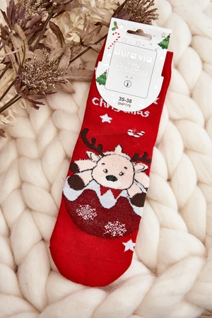 Women's Christmas Socks with Red Reindeer