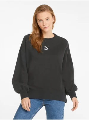 Black Womens Oversize Hoodie with Balloon Sleeves Puma - Women