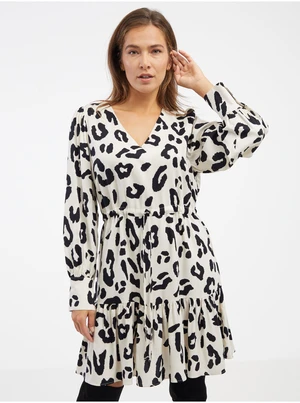 Black and white women's patterned dress AWARE by VERO MODA Harlem - Women