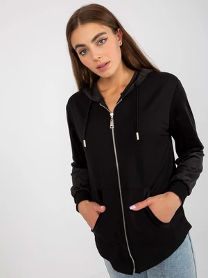 Women's black hoodie with zipper