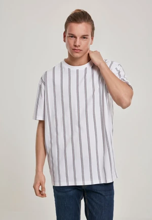 Těžké oversized tričko AOP Stripe bílá/námořnická