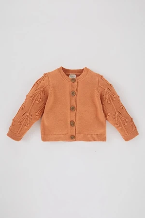 DEFACTO Baby Girl Crew Neck Knitwear Cardigan