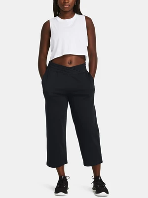 Under Armour Čierne dámske skrátené športové tepláky Rival Terry Crop Wide Leg