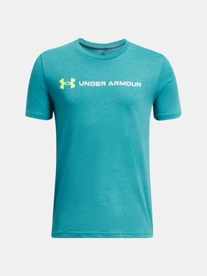 Modré tričko Under Armour UA B LOGO WORDMARK SS