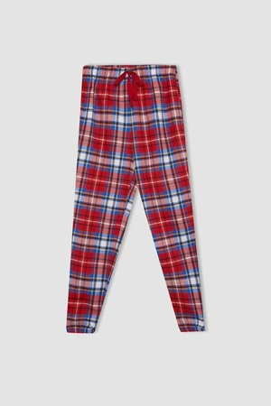 DEFACTO Fall In Love Regular Fit Plaid Patterned Flannel Pajama Bottoms