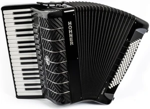 Hohner Mattia IV 96 Gun Acordeon cu clape Gun Black/White Key