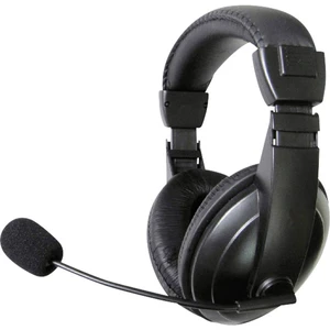 Renkforce RF-4755728 headset k PC  káblový cez uši čierna