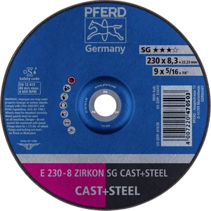 PFERD 62223837 E 230-8 ZIRKON SG CAST+STEEL brúsny kotúč lomený  230 mm 22.23 mm 10 ks