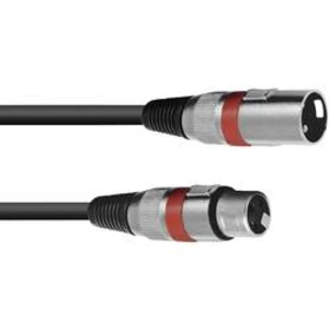 XLR kabel OMNITRONIC, 7,5 m, sw/rt, 3-pólový černá