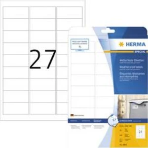 Herma 4864 etikety (A4) 63.5 x 29.6 mm fólie, matná bílá 270 ks permanentní etikety odolné proti vlivům počasí