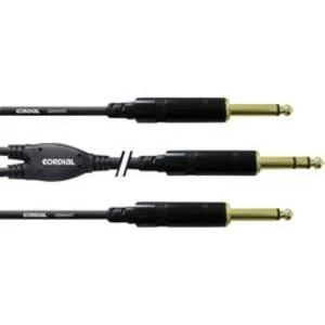 Y kabel Cordial CFY 0.9 VPP [1x jack zástrčka 6,3 mm - 2x jack zástrčka 6,3 mm], 0.90 m, černá