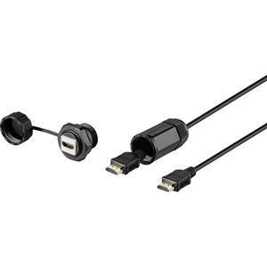 Renkforce RF-3770958 HDMI prepojovací kábel [1x HDMI zástrčka - 1x HDMI zásuvka] čierna vodotesné 1.00 m