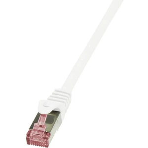 LogiLink CQ2031S RJ45 sieťové káble, prepojovacie káble CAT 6 S/FTP 1.00 m biela samozhášavý, s ochranou 1 ks