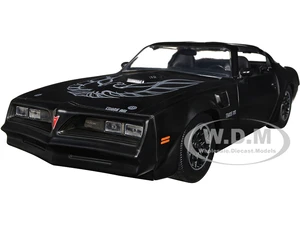 1977 Pontiac Firebird T/A Trans Am Matt Black with Bird Graphic on Hood "Bigtime Muscle" Series 1/24 Diecast Model Car by Jada