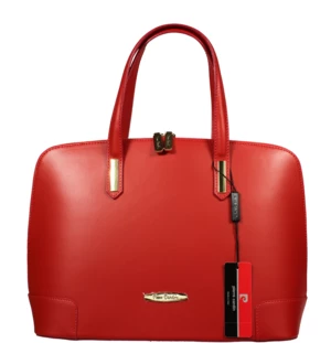 Červená kožená kabelka Pierre Cardin 1360 Rosso