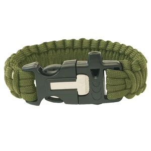 Yate HIGHLANDER Paracord Náramek olivová Křesadlo, píšťalka