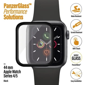 Temperált védőüveg PanzerGlass Apple Watch 4/5 44 mm, fekete