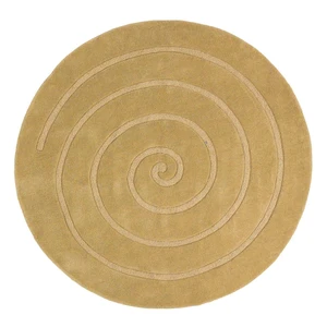 Béžový vlnený koberec Think Rugs Spiral, ⌀ 180 cm