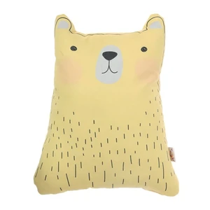 Žltý detský vankúšik s prímesou bavlny Mike & Co. NEW YORK Pillow Toy Bear Cute, 22 x 30 cm