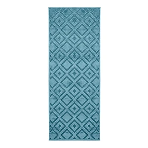 Modrý behúň z viskózy Mint Rugs Iris, 80 × 250 cm