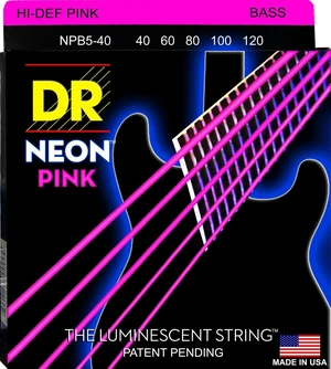 DR Strings NPB5-40 Saiten für 5-saitigen E-Bass, Saiten für 5-Saiter E-Bass