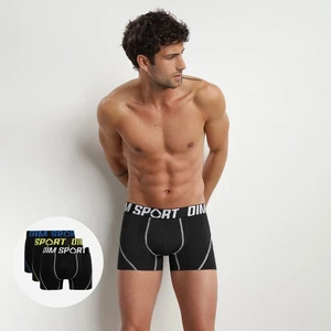 Sada tří pánských boxerek v černé barvě DIM SPORT COTTON STRETCH BOXER 3x