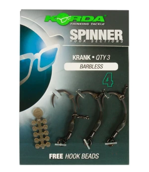 Korda háčiky spinner hook sections krank barbless-veľkosť 6