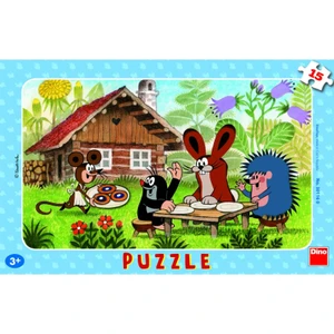 Puzzle 15 dílků deskové Krteček na návštěvě