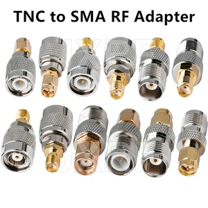 JXRF connector 2pcs RF coaxial coax adapter TNC Male Female Jack to SMA Male Plug Straight RP TNC connector to RP SMA Connector