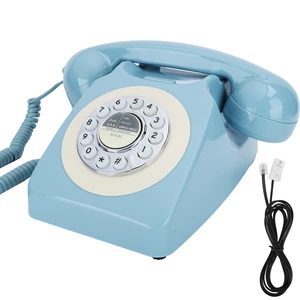 CTN8019 Push Rotary Dial Desk Telephone Single Line Corded Phone for Home Office