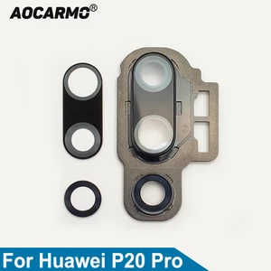 Aocarmo For Huawei P20 Pro Rear Back Camera Lens Glass With Frame Ring Cover Adhesive Sticker Replacement Part