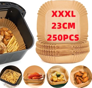 Disposable X Large Square Air Fryer Paper Liners Parchment Liner Oil-proof Paper Tray Non-Stick Baking Mat Air Fryer Accessories