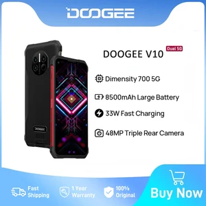 DOOGEE V10 Rugged Dual 5G Infrared Forehead Thermometer 8GB 128GB Octa Core 48MP Triple Rear Camera 8500mAh 33W Fast Charging