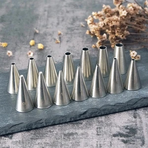 #00~12 Round Dot Piping Nozzles Pastry Icing Tips Fondant Cup Cake Chocolate Baking Decorating Tools Stainless Steel