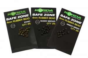 Korda gumové korálky Rubber Beads 4mm Khaki 25ks