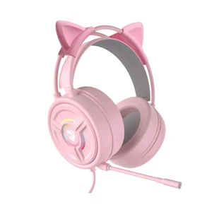 OFBK Fashionable USB Headset E-gamers RGB Light Earphones Headphone for Girls