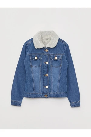 LC Waikiki Kids Shirt Collar Girl Jean Jacket