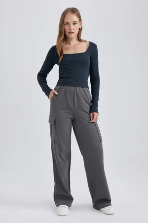 DEFACTO Cargo Jogger Thick Sweatshirt Fabric Pants