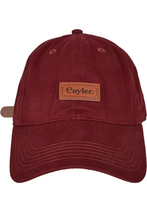 Elegant Bordeaux curved cap with patch