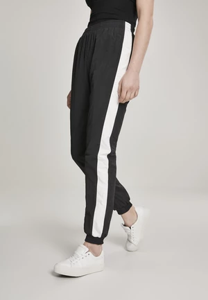 Women's striped crumpled pants blk/wht