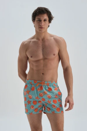 Dagi Mint - Orange Micro Short Starfish Des. Shorts