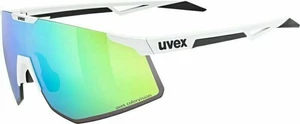 UVEX Pace Perform CV White Mat/Mirror Green Okulary rowerowe